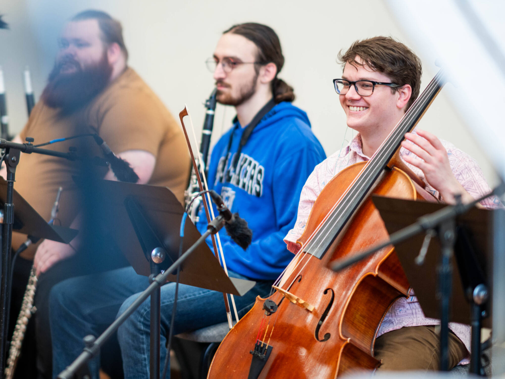 The New Music Ensemble rehearses for an upcoming performance February 16, 2024.